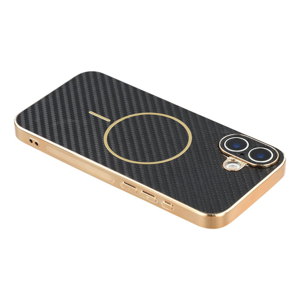 For-iPhone-17-Phone-Case-Carbon-Fiber-Textured-Electroplated-TPU-Back-Cover-Black