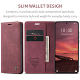 For-Xiaomi-15T-Pro-Wallet-Case-CASEME-013-Series-PU-Leather-Phone-Cover-Stand-Red