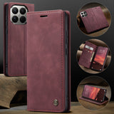 For-Xiaomi-15T-Pro-Wallet-Case-CASEME-013-Series-PU-Leather-Phone-Cover-Stand-Red