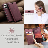 For-Xiaomi-15T-Pro-Wallet-Case-CASEME-013-Series-PU-Leather-Phone-Cover-Stand-Red