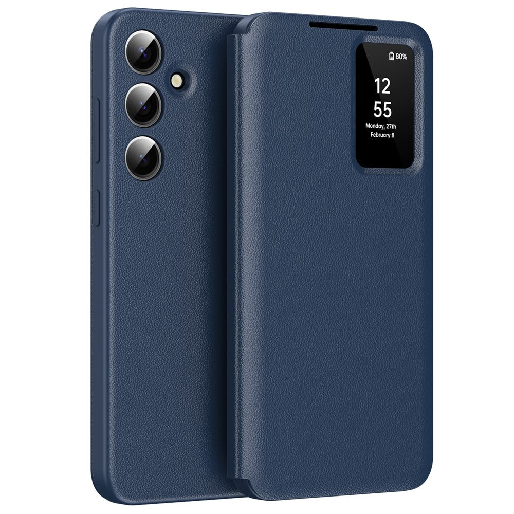 For-Samsung-Galaxy-S25-FE-Case-with-Card-Holder-Smart-View-Window-Leather-Phone-Cover-Sapphire