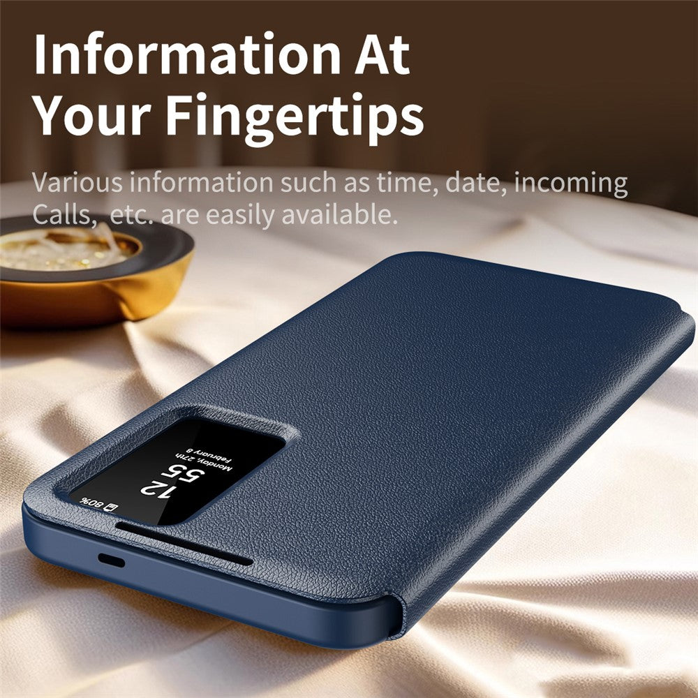 For-Samsung-Galaxy-S25-FE-Case-with-Card-Holder-Smart-View-Window-Leather-Phone-Cover-Sapphire
