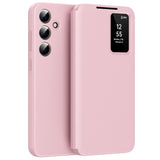 For-Samsung-Galaxy-S25-FE-Case-with-Card-Holder-Smart-View-Window-Leather-Phone-Cover-Pink