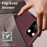 For-Samsung-Galaxy-S25-FE-Case-with-Card-Holder-Smart-View-Window-Leather-Phone-Cover-Wine-Red