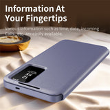 For-Samsung-Galaxy-S25-FE-Case-with-Card-Holder-Smart-View-Window-Leather-Phone-Cover-Lavender-Grey