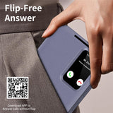 For-Samsung-Galaxy-S25-FE-Case-with-Card-Holder-Smart-View-Window-Leather-Phone-Cover-Lavender-Grey