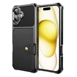 For-iPhone-17-Case-with-Card-Holder-PU-Leather-+-TPU-Phone-Back-Cover-Black