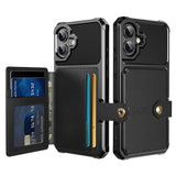 For-iPhone-17-Case-with-Card-Holder-PU-Leather-+-TPU-Phone-Back-Cover-Black