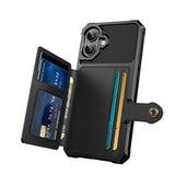 For-iPhone-17-Case-with-Card-Holder-PU-Leather-+-TPU-Phone-Back-Cover-Black