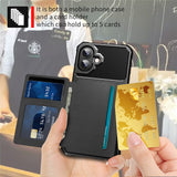 For-iPhone-17-Case-with-Card-Holder-PU-Leather-+-TPU-Phone-Back-Cover-Black