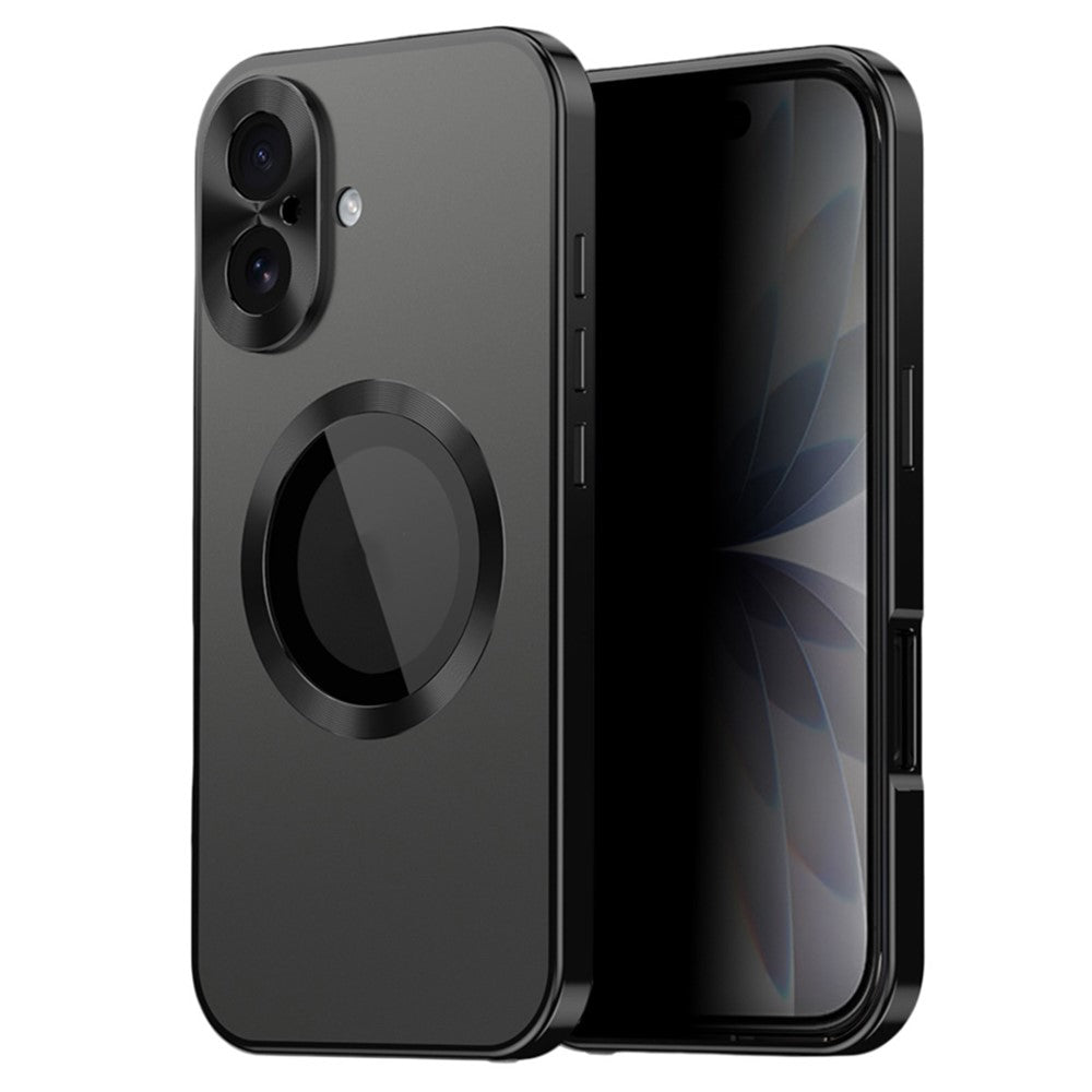 For-iPhone-17-Case-Compatible-with-MagSafe-PC-+-Metal-Phone-Cover-with-Anti-Spy-Screen-Film-Black