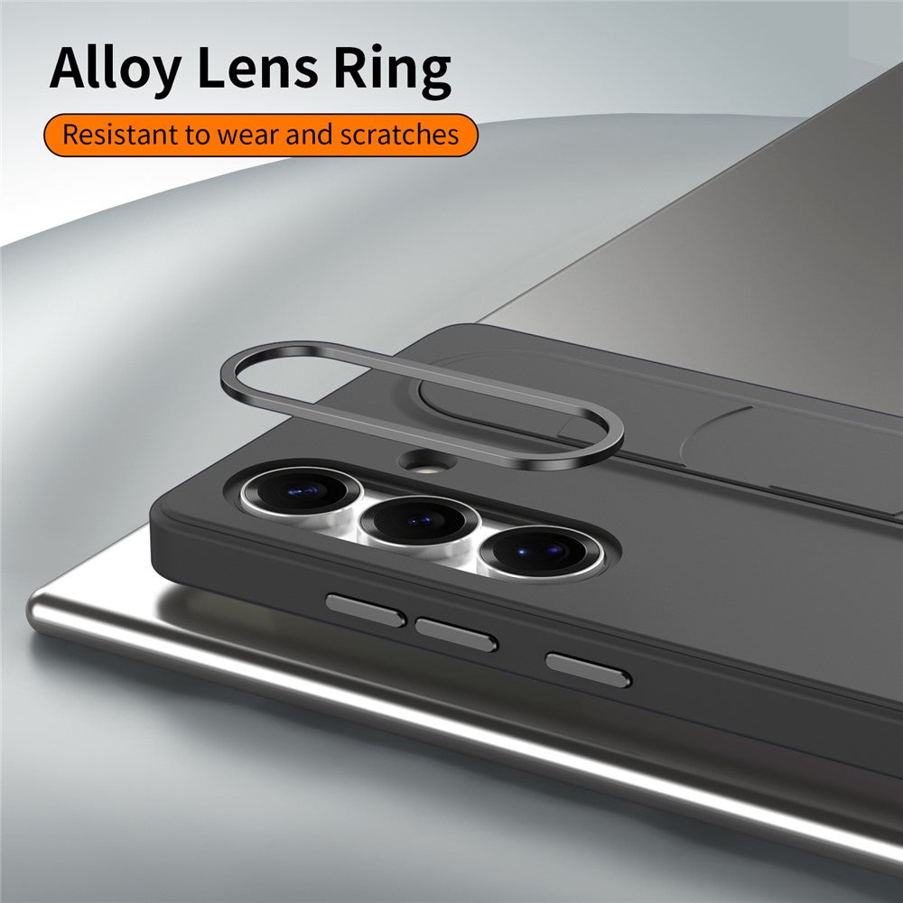 For-Samsung-Galaxy-S25-FE-Case-Customizable-Smart-Key-Control-Wristband-Kickstand-PC-+-Silicone-Phone-Cover-Black