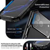 R-JUST-For-iPhone-17-Pro-Max-Case-PC-+-Silicone-+-Metal-Kickstand-Phone-Cover-with-Tempered-Glass-Film-Black