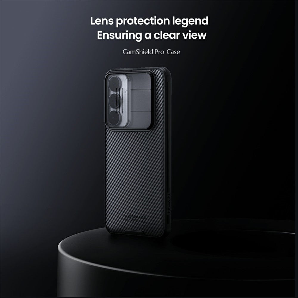 NILLKIN-Camshield-Pro-Series-For-Samsung-Galaxy-S25-FE-Case-TPU-+-PC-Clear-Black-Phone-Cover-with-Camera-Slider