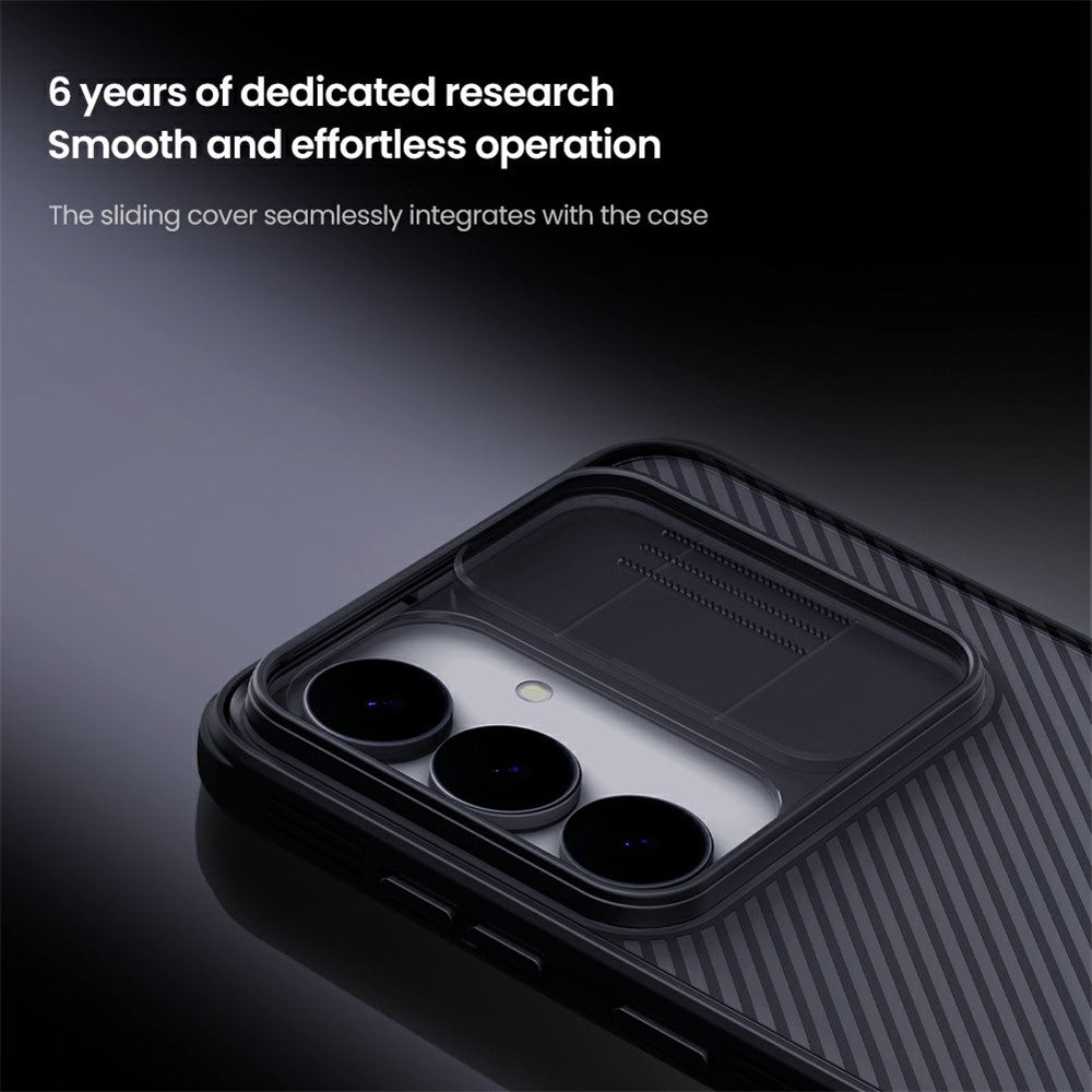 NILLKIN-Camshield-Pro-Series-For-Samsung-Galaxy-S25-FE-Case-TPU-+-PC-Clear-Black-Phone-Cover-with-Camera-Slider