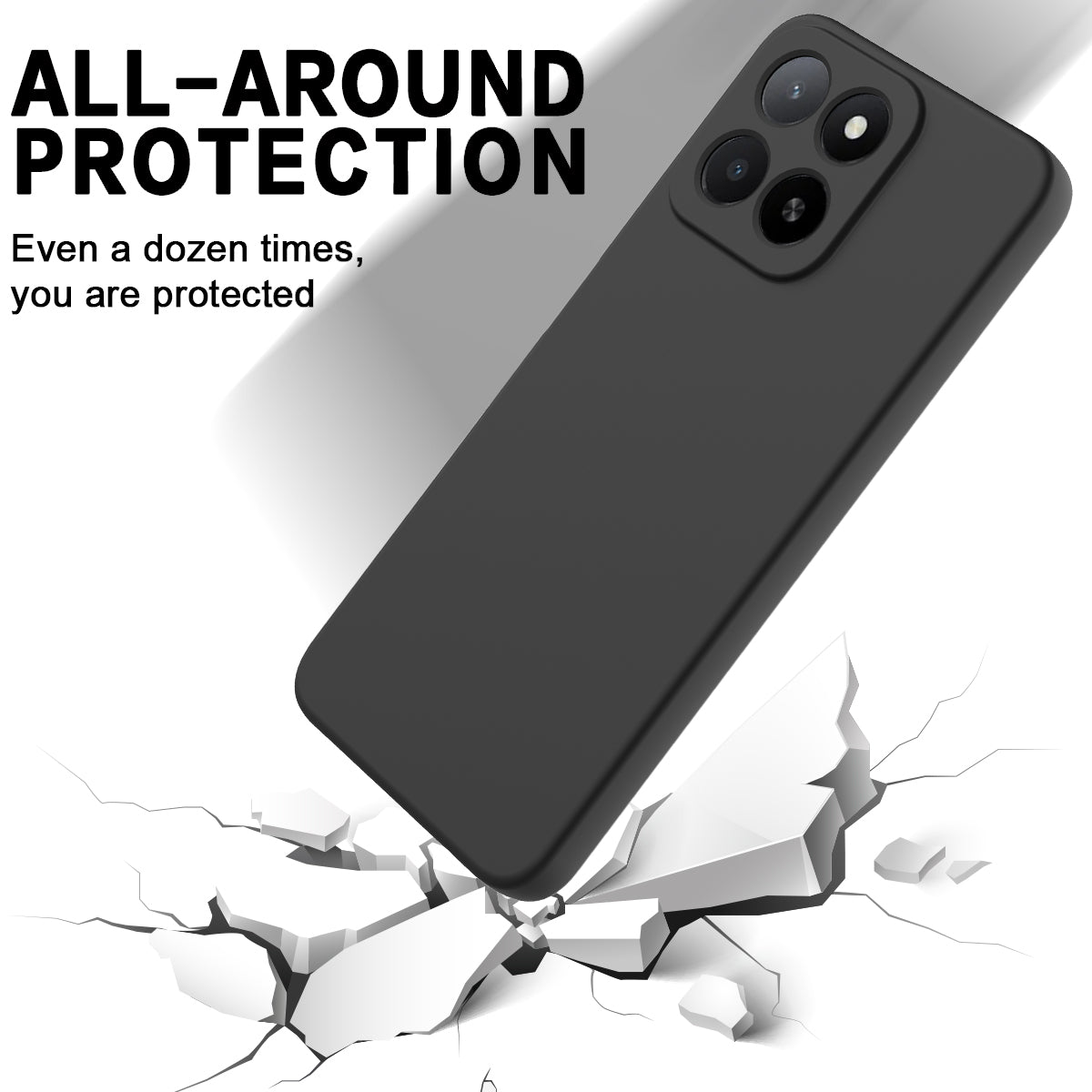For-Honor-400-Smart-5G-/-Honor-X7d-4G-/-Honor-X7d-5G-/-Honor-400-Smart-4G-Liquid-Silicone-Case-Phone-Back-Cover-with-Hand-Strap-Black
