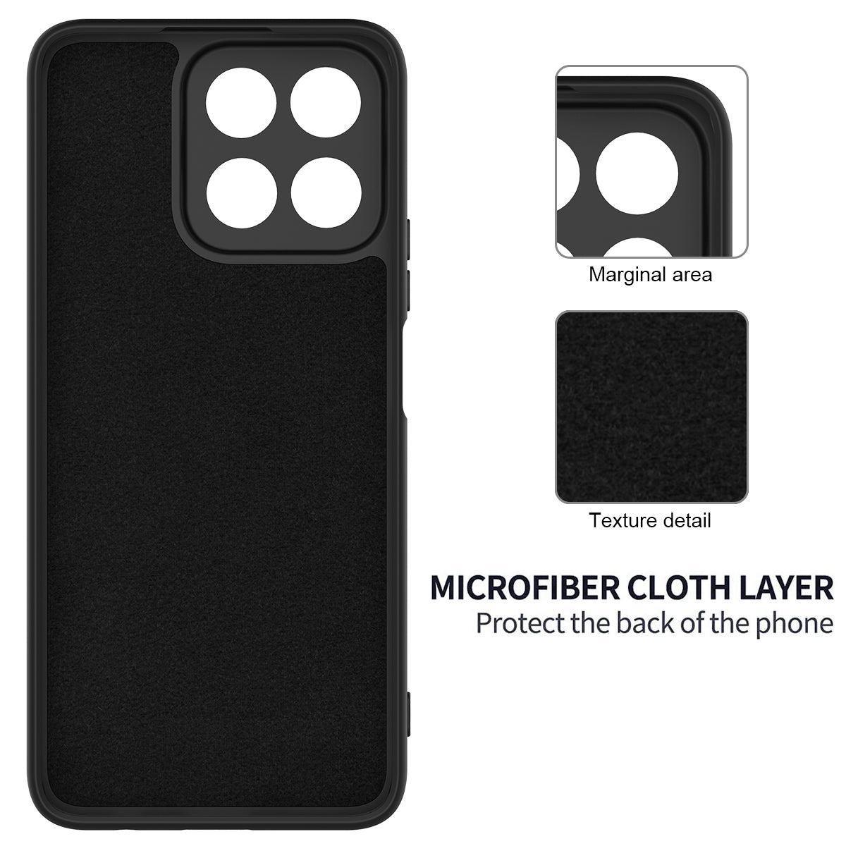 For-Honor-400-Smart-5G-/-Honor-X7d-4G-/-Honor-X7d-5G-/-Honor-400-Smart-4G-Liquid-Silicone-Case-Phone-Back-Cover-with-Hand-Strap-Black