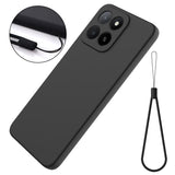 For-Honor-400-Smart-5G-/-Honor-X7d-4G-/-Honor-X7d-5G-/-Honor-400-Smart-4G-Liquid-Silicone-Case-Phone-Back-Cover-with-Hand-Strap-Black