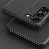 For-Samsung-Galaxy-S23-PU-Leather-Phone-Case-View-Window-Flip-Stand-Case-Anti-Scratch-Protective-Case-Green