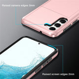 Anti-scratch-Phone-Case-for-Samsung-Galaxy-S23,-Drop-proof-TPU-+-PC-Hybrid-Back-Cover-with-Slide-Card-Holder-Army-Green