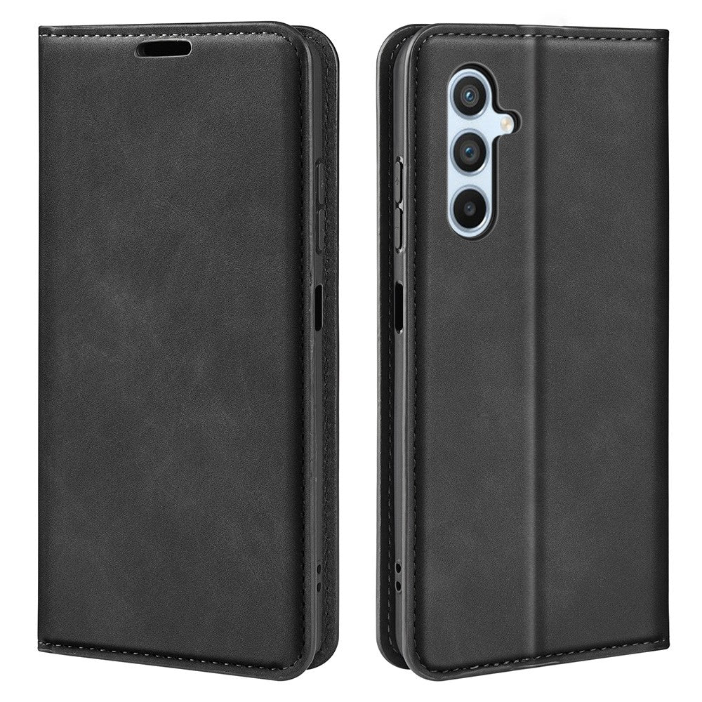 Anti-drop-Phone-Case-For-Samsung-Galaxy-A54-5G-Magnetic-Auto-absorbed-Skin-touch-Feeling-PU-Leather-Flip-Cover-Stand-Wallet-Black