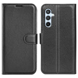 For-Samsung-Galaxy-A54-5G-Litchi-Texture-Anti-drop-Cell-Phone-Cover-PU-Leather-+-TPU-Folio-Flip-Magnetic-Clasp-Stand-Wallet-Phone-Case-Black