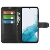 For-Samsung-Galaxy-A54-5G-Litchi-Texture-Anti-drop-Cell-Phone-Cover-PU-Leather-+-TPU-Folio-Flip-Magnetic-Clasp-Stand-Wallet-Phone-Case-Black