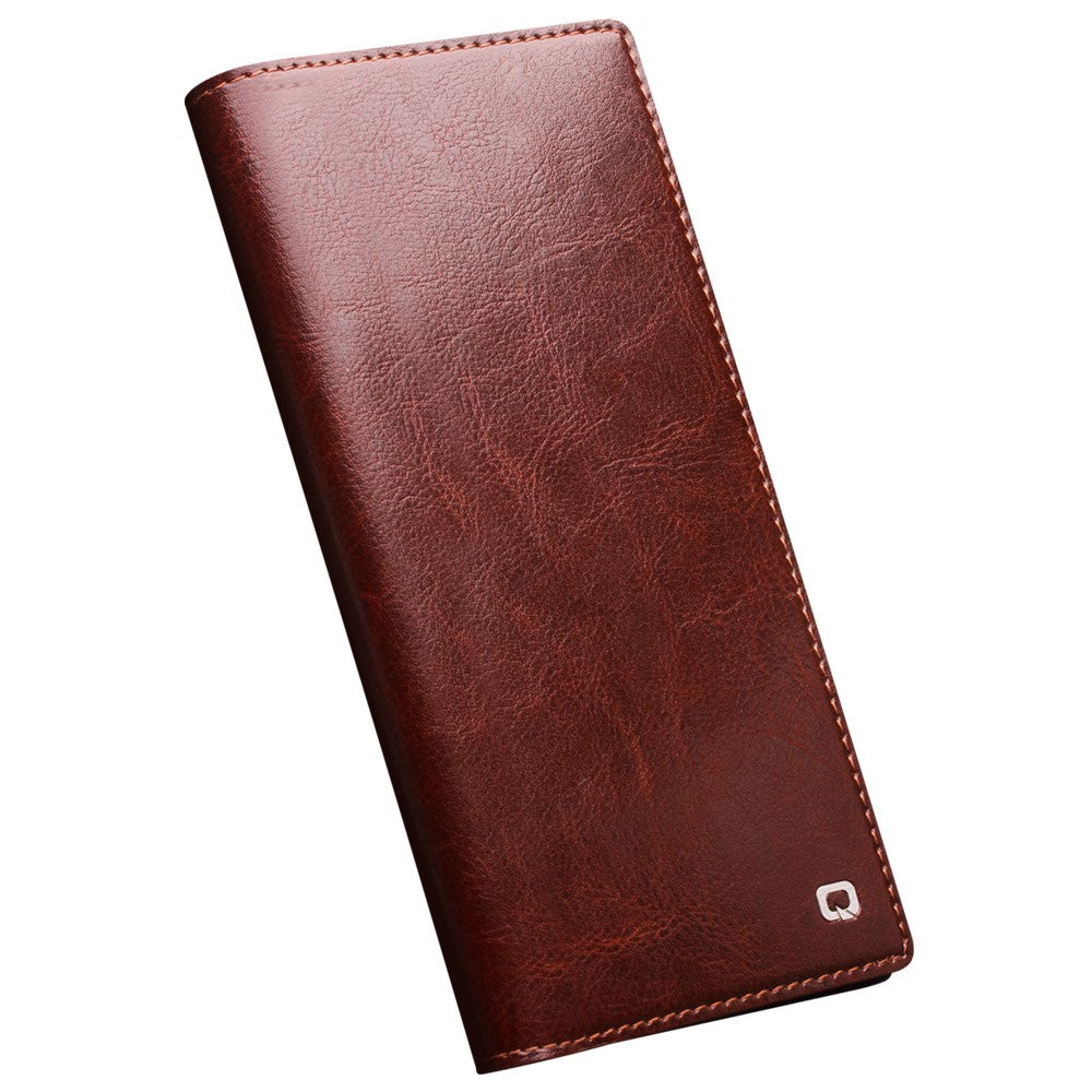 QIALINO-For-Samsung-Galaxy-S23-Ultra-Shockproof-Genuine-Leather-Phone-Case-Business-Style-Anti-Scratch-Flip-Cover-Wallet-Stand-Brown