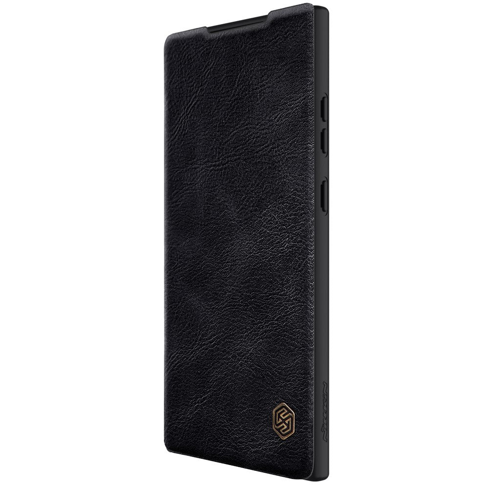 NILLKIN-Qin-Pro-Series-for-Samsung-Galaxy-S23-Ultra-PU-Leather-Card-Holder-Protective-Case-Slide-Lens-Protection-Phone-Cover-Black