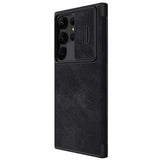 NILLKIN-Qin-Pro-Series-for-Samsung-Galaxy-S23-Ultra-PU-Leather-Card-Holder-Protective-Case-Slide-Lens-Protection-Phone-Cover-Black