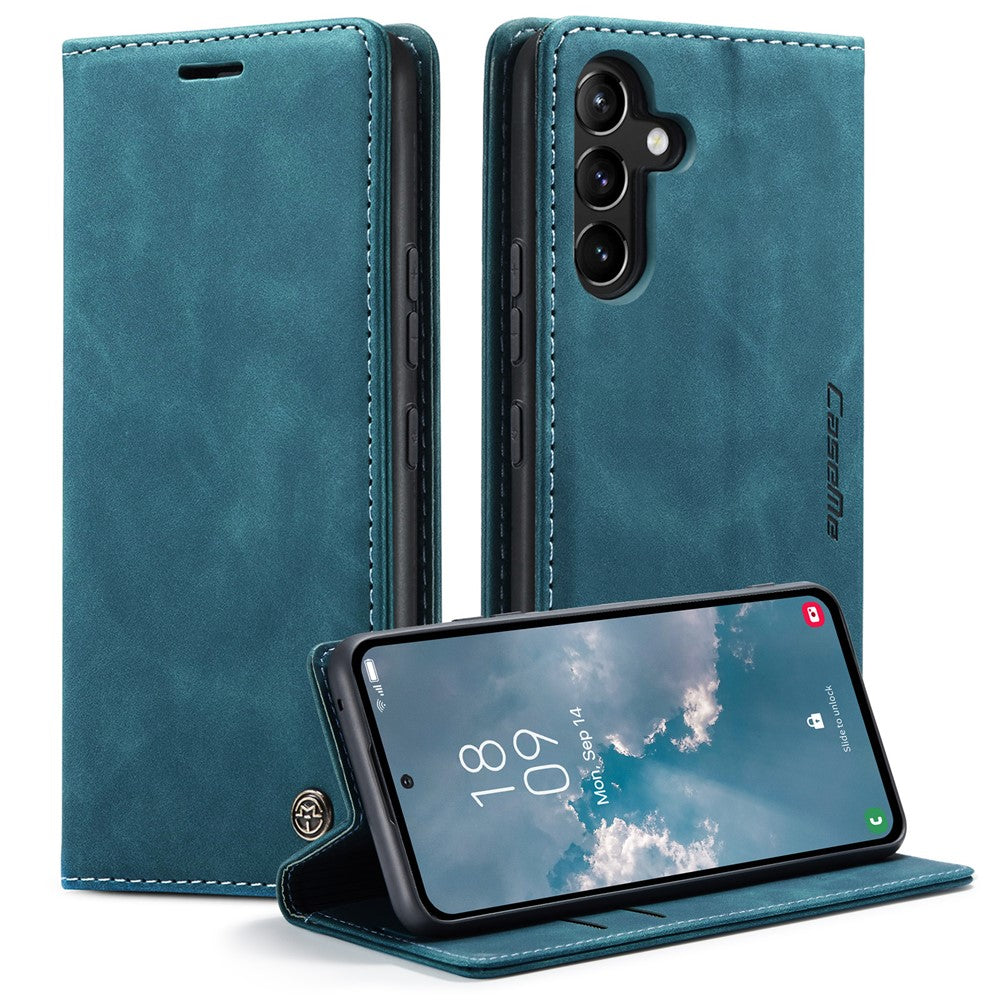 CASEME-013-Series-Phone-Case-for-Samsung-Galaxy-A54-5G-PU-Leather-Case-Wallet-Stand-Shockproof-Cover-Blue