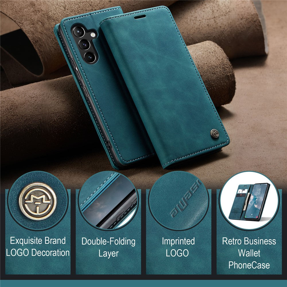 CASEME-013-Series-Phone-Case-for-Samsung-Galaxy-A54-5G-PU-Leather-Case-Wallet-Stand-Shockproof-Cover-Blue