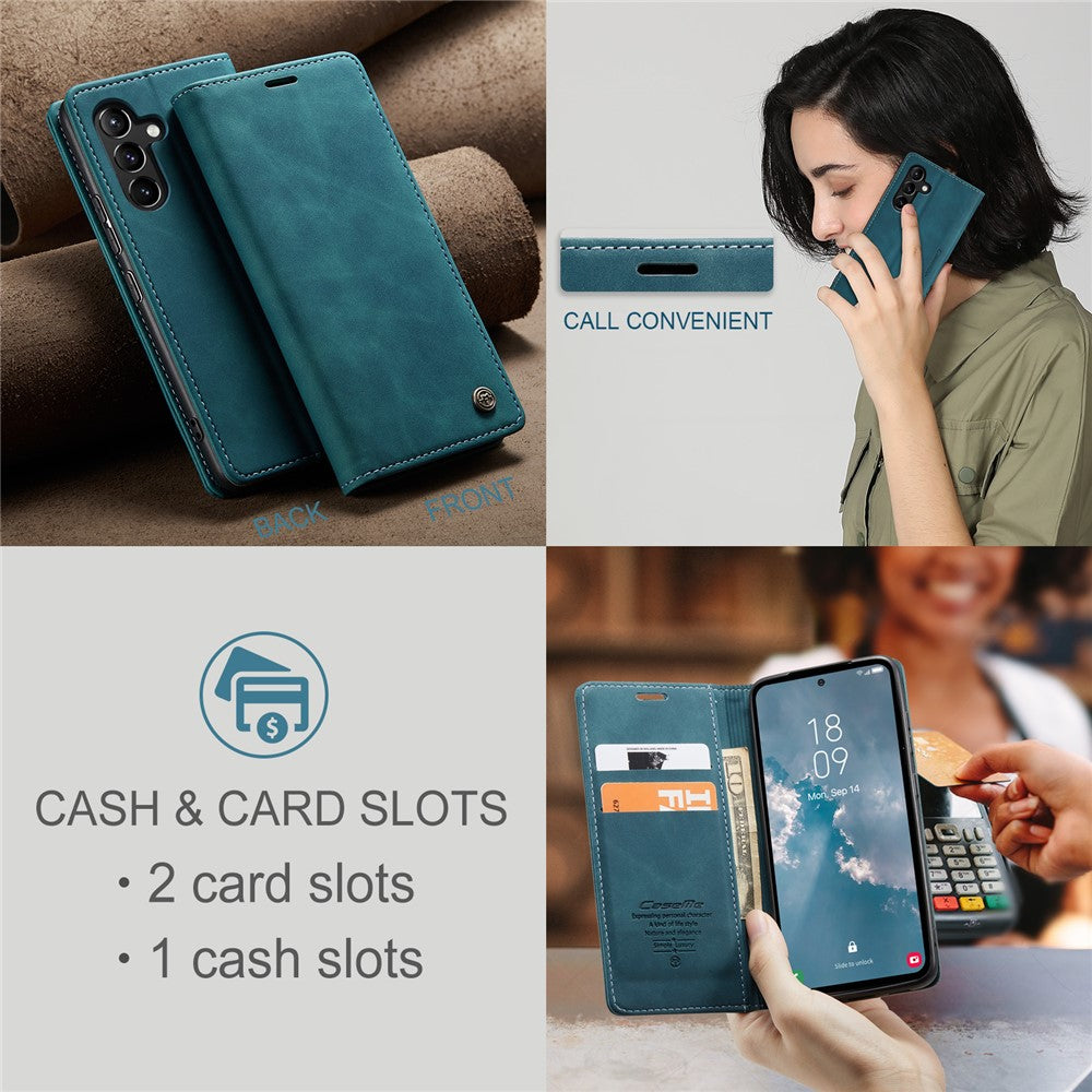 CASEME-013-Series-Phone-Case-for-Samsung-Galaxy-A54-5G-PU-Leather-Case-Wallet-Stand-Shockproof-Cover-Blue