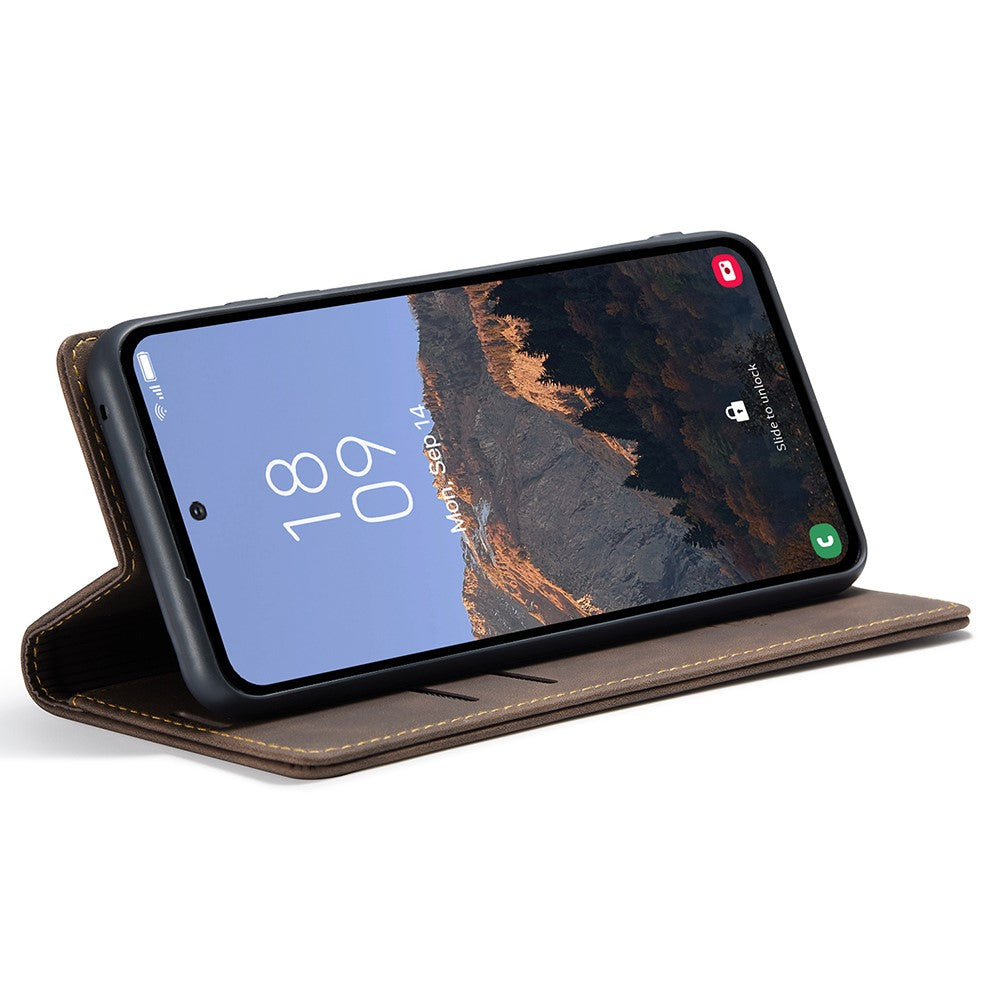 CASEME-013-Series-Phone-Case-for-Samsung-Galaxy-A54-5G-PU-Leather-Case-Wallet-Stand-Shockproof-Cover-Coffee