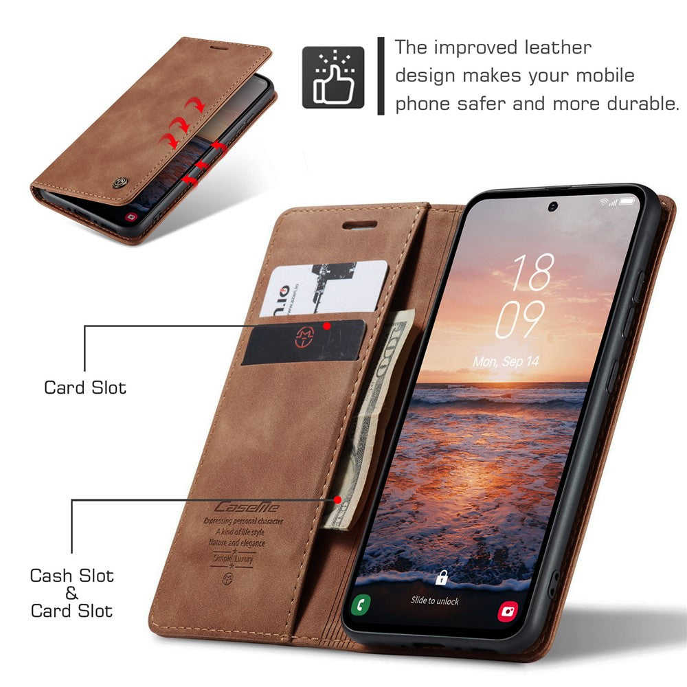 CASEME-013-Series-Phone-Case-for-Samsung-Galaxy-A54-5G-PU-Leather-Case-Wallet-Stand-Shockproof-Cover-Brown