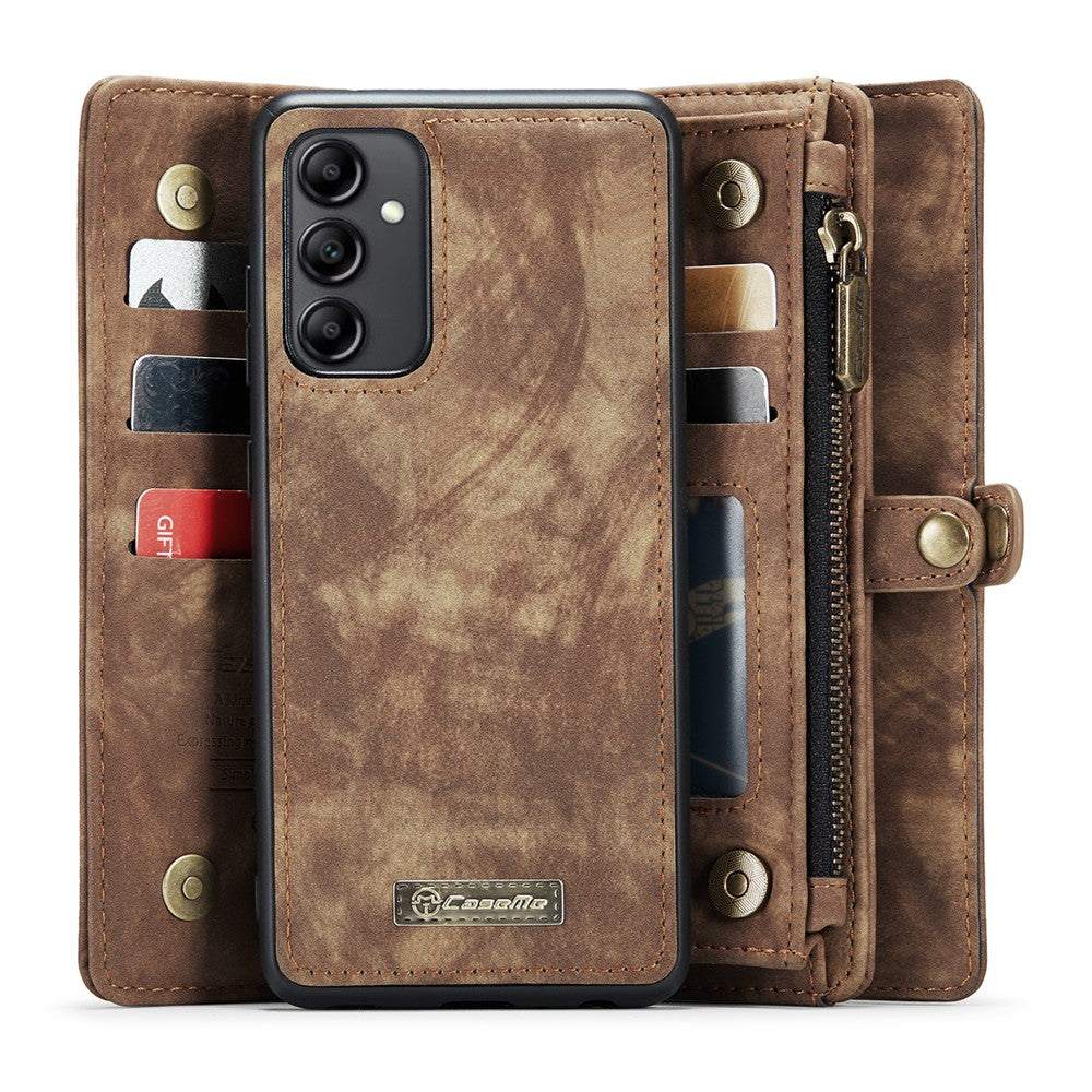 CASEME-008-Series-for-Samsung-Galaxy-A54-5G-PU-Leather-Zipper-Pocket-Case-Detachable-Phone-Stand-Wallet-Cover-Brown