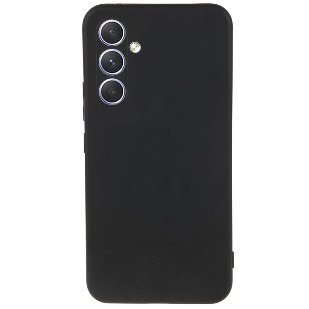For-Samsung-Galaxy-A54-5G-Phone-TPU-Case-Fiber-Lining-Rubberized-Cell-Phone-Cover-Black