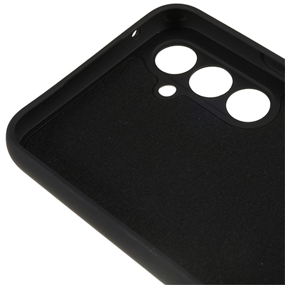 For-Samsung-Galaxy-A54-5G-Phone-TPU-Case-Fiber-Lining-Rubberized-Cell-Phone-Cover-Black