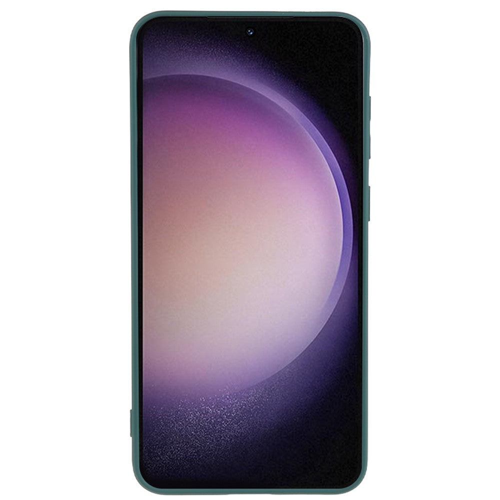 For-Samsung-Galaxy-S23-TPU-Camera-Protection-Phone-Case-Soft-Fiber-Lining-Rubberized-Back-Cover-Army-Green