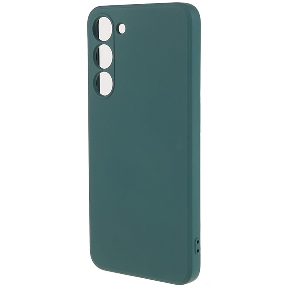 For-Samsung-Galaxy-S23-TPU-Camera-Protection-Phone-Case-Soft-Fiber-Lining-Rubberized-Back-Cover-Army-Green