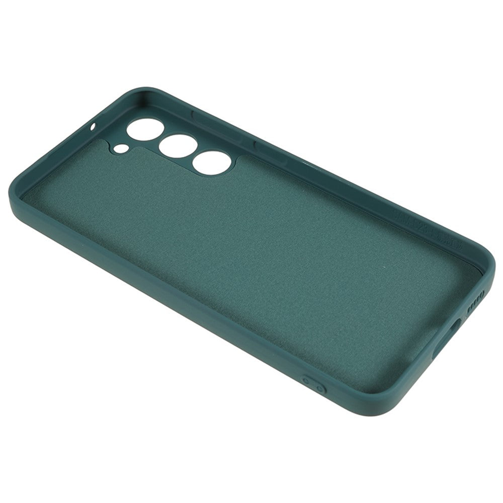 For-Samsung-Galaxy-S23-TPU-Camera-Protection-Phone-Case-Soft-Fiber-Lining-Rubberized-Back-Cover-Army-Green