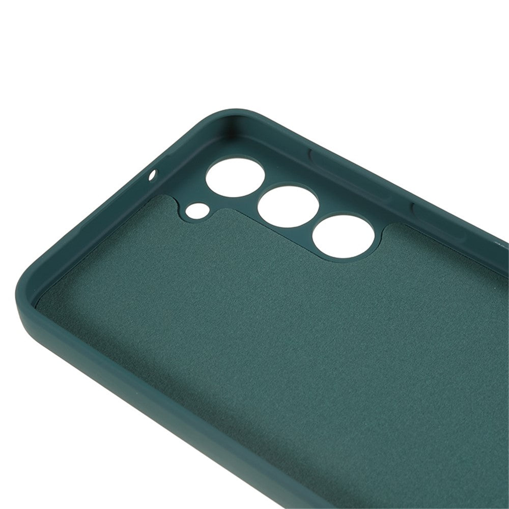 For-Samsung-Galaxy-S23-TPU-Camera-Protection-Phone-Case-Soft-Fiber-Lining-Rubberized-Back-Cover-Army-Green