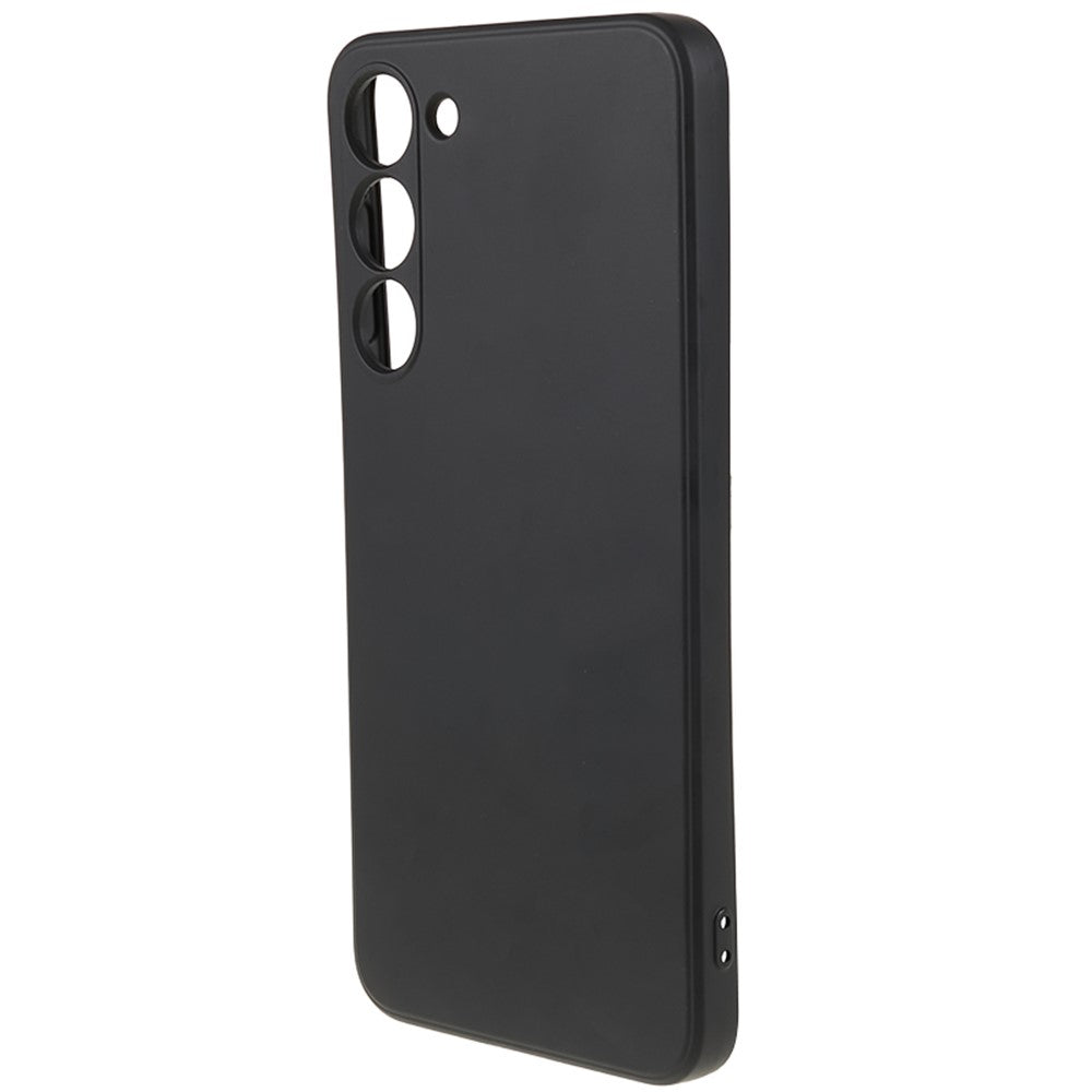 For-Samsung-Galaxy-S23-TPU-Camera-Protection-Phone-Case-Soft-Fiber-Lining-Rubberized-Back-Cover-Black