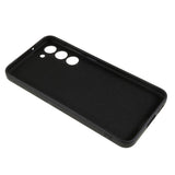 For-Samsung-Galaxy-S23-TPU-Camera-Protection-Phone-Case-Soft-Fiber-Lining-Rubberized-Back-Cover-Black
