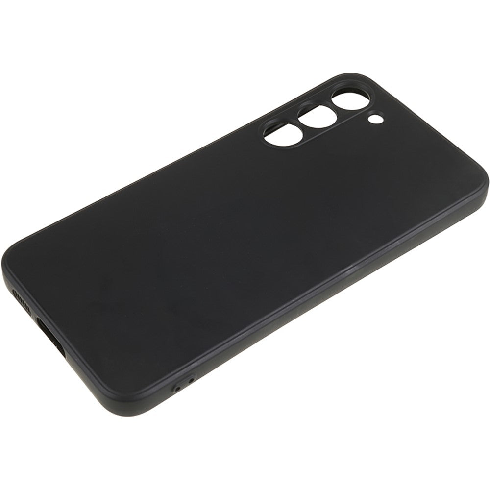 For-Samsung-Galaxy-S23-TPU-Camera-Protection-Phone-Case-Soft-Fiber-Lining-Rubberized-Back-Cover-Black