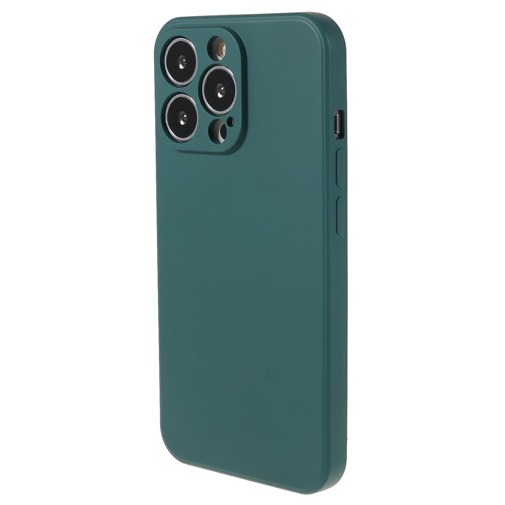 For-iPhone-13-Pro-6.1-inch-Rubberized-TPU-Phone-Case-Soft-Fiber-Lining-Shockproof-Cover-Army-Green
