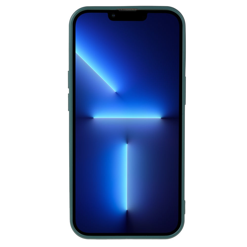 For-iPhone-13-Pro-6.1-inch-Rubberized-TPU-Phone-Case-Soft-Fiber-Lining-Shockproof-Cover-Army-Green