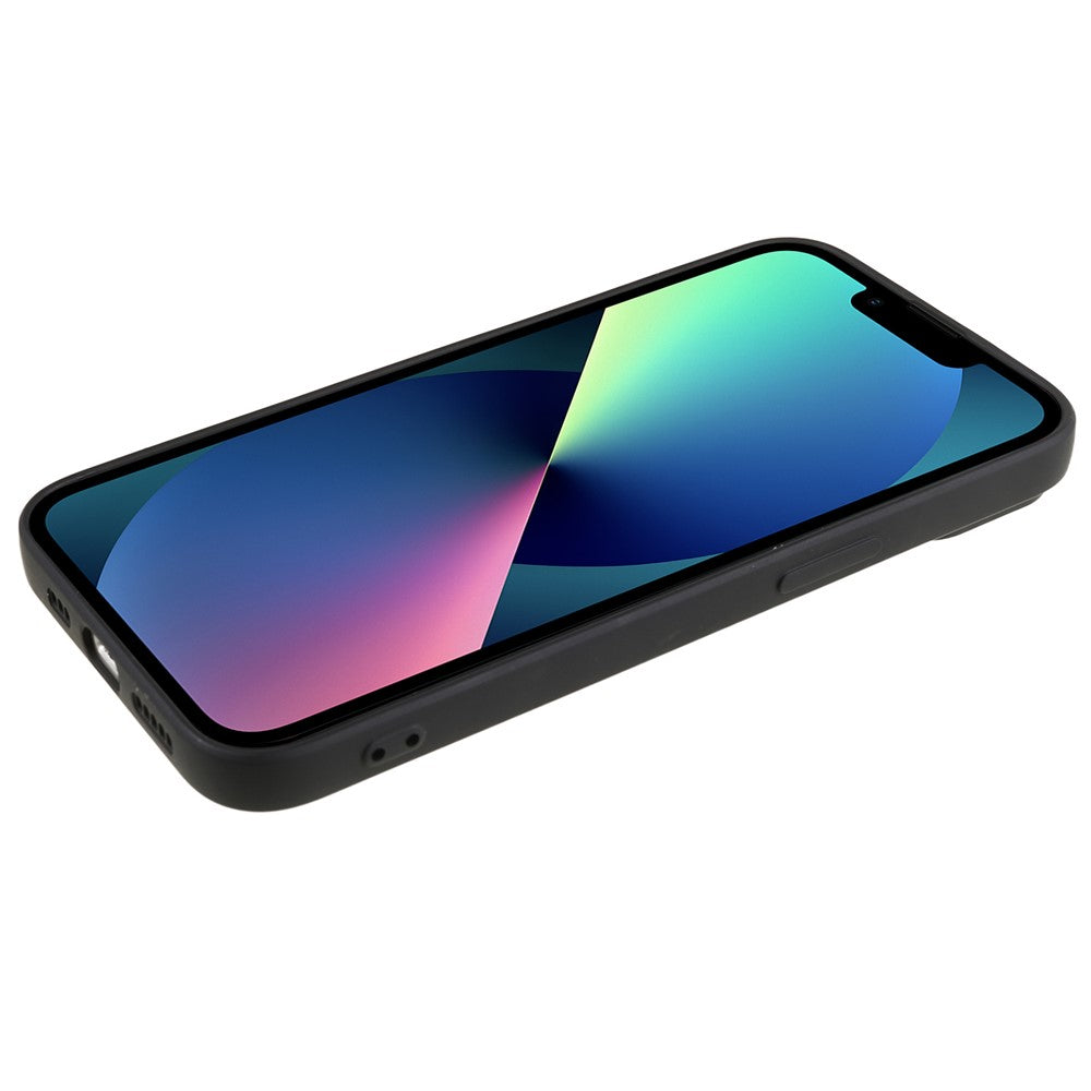 For-iPhone-13-mini-Rubberized-TPU-Case-Fiber-Lining-Scratch-Resistant-Phone-Cover-Black