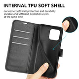 For-iPhone-15-PU-Leather-Litchi-Texture-Stand-Phone-Case-Wallet-Flip-Phone-Cover-Black