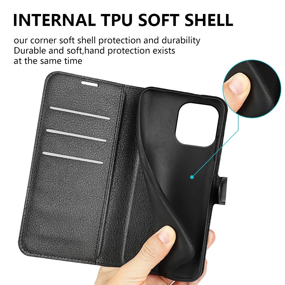 For-iPhone-15-Pro-Shockproof-Wallet-Phone-Cover-PU-Leather-Litchi-Texture-Stand-Mobile-Phone-Case-Black